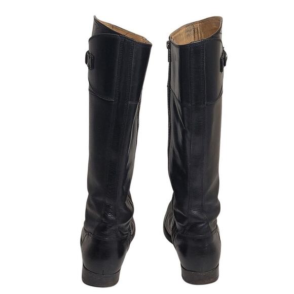 Frye Molly Button Dark Brown Real Leather Knee High Tall Zip Up Riding Boot - Picture 6 of 9